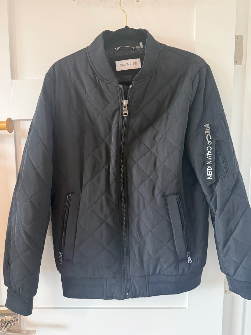 Calvin Klein Men’s Black Quilted Bomber Jacket S